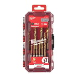 Milwaukee Impact Drill Bit Set x10 Red Hex Titanium