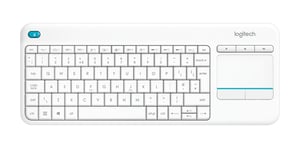 Logitech Wireless Touch Keyboard K400 Plus - tastatur - med styreplate - Tsjekkisk - hvit Inn-enhet