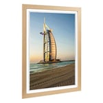 Big Box Art Framed Print of The Burj al Arab Dubai 2 Design | Wall Art Picture | Home Decor for Kitchen, Living, Dining Room, Bedroom, Hallway, Office, Oak, A2 / 24.5x18 Inch / 62x45cm