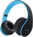 Casque Bluetooth sans Fil - Casque sans Fil avec Micro intégré - Hi-FI Stereo - Micro SD/TF,FM Radio - Casque Pliables - pour iPhone/Android/iPad/Ordinateurs Portables (Noir/Bleu)