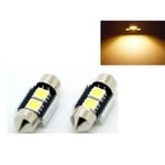 C5W Canbus 31mm varmvit 3000k Led spollampor SV8.5 WarmWhite 31mm Varmvit 2-pack