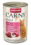 Nourriture pour chat GranCarno Adult d’animonda, nourriture humide pour chat adulte, bœuf, dinde + crevettes, 6 x 400 g