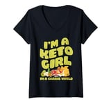 Womens I'm a Keto Girl In a Carbie World V-Neck T-Shirt