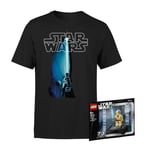 Star Wars Tee & LEGO Minifigure Bundle - Men's - 4XL - Black