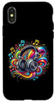 Coque pour iPhone X/XS Casque hip-hop urbain rétro vintage dj fantaisie graffiti