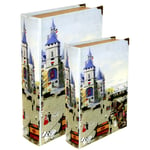 Set Of Two Lowry Secret Storage Book Boxes Gift Idea Home Decor