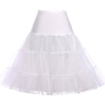 50-tals underkjol Rockabilly Dress Crinoline Tutu för kvinnor White XL