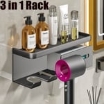 3 in1 Hair Dryer Straightener Holder Shelf Stand Storage Organizer Tissue Holder