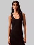 Calvin Klein Jeans Twill Slip Dress, Black Archroma