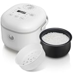 Bear 6 Multifunctional 3.5 Cups(Uncooked) Rice Cooker with Steamer for 1-3 People, Perfect for White/Brown Rice, Porridge, and Soup, White Rice Cooker