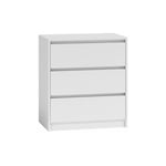 Iris T3 - Commode 3 tiroirs chambre bureau salon - 78x43x70 cm - Meuble de rangement style scandinave Blanc