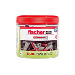 Cheville bi-matière et tous matériaux duopower 8X40 roundbox de 80 chevilles gris et rouge 535982 - Fischer