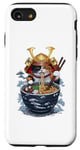 Coque pour iPhone SE (2020) / 7 / 8 Chat Samouraï mangeant des ramen Anime