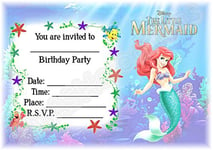 MrPurple A5 CHILDRENS PARTY INVITATIONS X 12 - PRINCESS SCENIC RANGE ARIEL (WITH Envelopes)