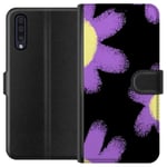 Samsung Galaxy A50 Svart Plånboksfodral Blomsterskrud