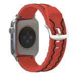 Apple Watch Series 4 44mm EKG-kuvioinen silikoninen kellonauha - Punainen / Musta