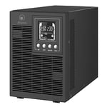 Atlantis A03-OP1502P Pro Onduleur (UPS) Online Double Conversion et Pure sinusoïde avec Une Puissance de 1500VA 1350W, Tour, écran LCD, USB, RS-232 série, 4 Sorties IEC, Slot SNMP, 3x12V-9Ah