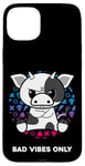 Coque pour iPhone 15 Plus Bad Vibes Only Grumpy Looking Figurine de vache