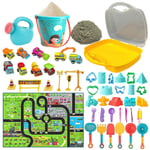 49 PCS Kids Beach Sand Set Play Mat Construction Toys Sandcastle Molds Vehicles