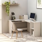 Maison Chic - Bureau d'angle Bureau d'ordinateur Bureau informatique en forme de l Blanc 120x140x75 cm 53562