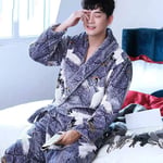 Dragon Crane Hommes Peignoir Robe Casual Vêtements De Nuit Hiver Épais Chaud Vêtements De Nuit Chemise De Nuit Plus La Taille Lâche Homewear XXL Stylec22 Livraison Gratuite