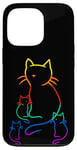 Coque pour iPhone 13 Pro Chaton arc-en-ciel famille chat enfant bébé