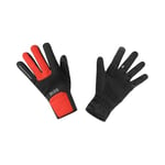 GOREWEAR M GORE WINDSTOPPER Thermo Gloves, Black/Fireball, 9