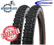 2 Schwalbe Smart Sam 27.5 x 2.25 Performance Cycle Tyres Bronze Wall