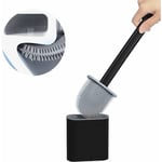 Ayyqh - Brosse wc tpr Silicone et Support, Brosse de Toilettes Détachable à Manche Long, Montage Au Sol/Mur avec Base de Filtre à Eau, pour Les Coins