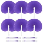 20 Pack Round Shaped Paper Hand Fans, Purple