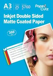 A3 Double Sides Matte Matt Inkjet Photo Paper 300Gsm - 25 Sheets