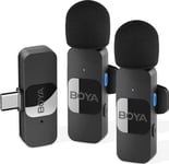 Boya By-V20 2.0 Ultra Compact 2.4Ghz Wireless Microphone For Type-C Devices - 2Tx+1Rx