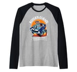 Roger's Garage Hotrod Classic Car Design for the Name Roger Raglan Baseball Tee