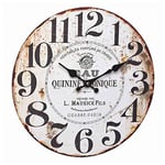 TFA Dostmann 60.3045.10 Quinine Tonique Horloge Murale Analogique Vintage Effet Rouille Fibre de Bois MDF Blanc Noir (L) 337 x (L) 41 x (H) 337 mm x (H) 337 mm