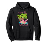 Deck The Palms Trees Christmas Lights Flamingos Coastal Pullover Hoodie