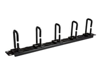 Startech.Com 1U 19" Cable Management Organizer, D Ring Hook Network/Server Rack Cord Manager, Data Center Horizontal Wire Panel With Passthrough Holes With Mounting Hardware, Eia/Eca-310-E - 1U Ring Hook Organizer (Cablmanagerh) - Rack-Kabelføringss