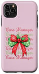 Coque pour iPhone 11 Pro Max Case Manager Merry Christmas Ruban Coquette Noeud Noël