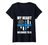 Womens my heart sherif belongs to a police officer V-Neck T-Shirt