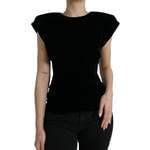 DOLCE & GABBANA Top Black Velvet Sleeveless Tank Blouse IT36/ US2/XS 1120usd