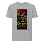 T-Shirt Homme Col Rond King Kong Versus Godzilla Vieille Affiche Italienne De Film Rétro Poster Cinéma Vintage