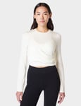 Wrap Front Long Sleeve Top - Lily White - S