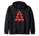 Apple Fruit Xmas Decoration Santa Hat Apple Christmas Tree Zip Hoodie