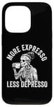 Coque pour iPhone 13 Pro Plus d'expresso Moins de Depresso Funny Coffee Expresso Lover