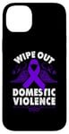 Coque pour iPhone 14 Plus Wipe Out Domestic Violence, ruban violet