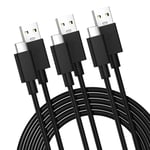 3 Pack 1.8M Cable USB vers USB C,60W PVC Cable Telephone Charge Rapide,20V/3.0A Cable Type C Connecteur pour Samsung Galaxy S22/S21/S20/S10/S9/S8 Plus,Sony,Xiaomi,Huawei,LG,etc (Noir)