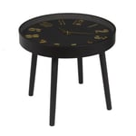 ORLAR - Table d'Appoint Horloge Silencieuse 50cm Noir et Or