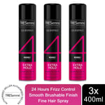 TRESemme 24 Hour Frizz Control Hair Spray, Extra Hold, 3 Pack, 400ml