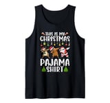 Reindeer Bison Santa Dabbing Christmas Pajamas Tank Top