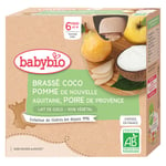 Babybio BRASSÉ LAIT DE COCO POMME NOUVELLE-AQUITAINE POIRE PROVENCE dès 6 mois Purée 340 g