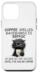 iPhone 12 mini Coffee Spelled Backwards is Eeffoc Sign,Funny Cat Coffee Mug Case